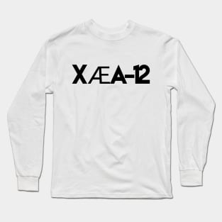 Elon Musks Son X Æ A-12 Grimes Son Black Text XÆA-12 Long Sleeve T-Shirt